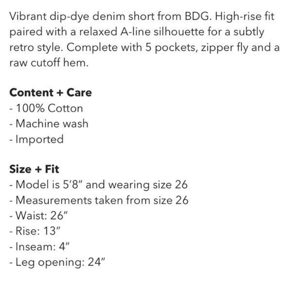 ✳️ UO BDG A-Line Denim Cutoff Short - Picture 3 of 6